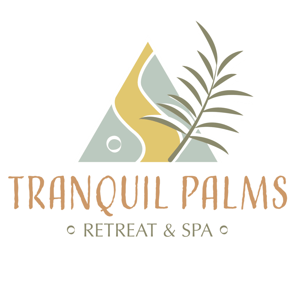 Tranquil Palms logo design wellness retreat branding
